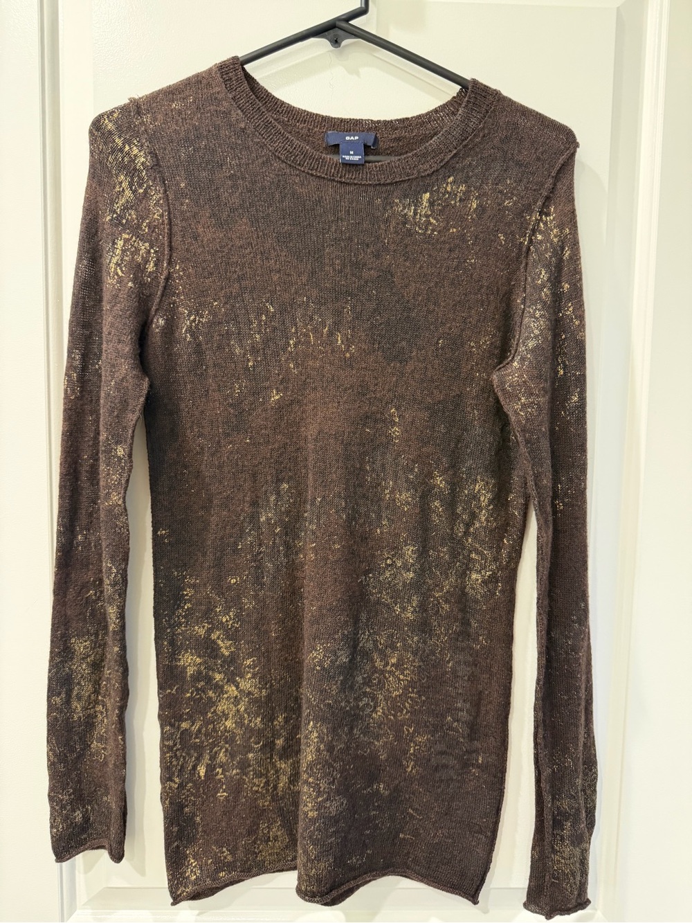 Vintage Y2K GAP Chocolate Brown Knit Sweater with Metallic Flecks